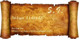 Solya Ildikó névjegykártya